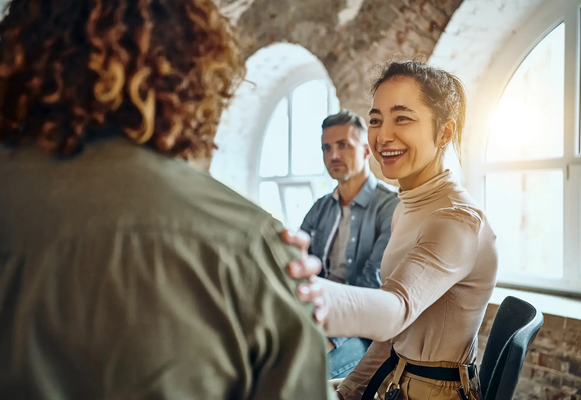 Smiling woman in a business setting